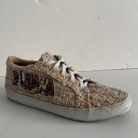 Zara Trafaluc Banana Sequin Tweed Sneakers - Picture 2 of 16